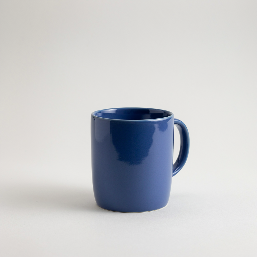 Cobalt-blue ceramic cup generated with Ideogram 4.5